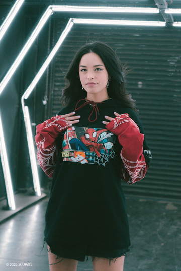 MARVEL'S EBIKO SPIDER-MAN WEB T-SHIRT HOODIE