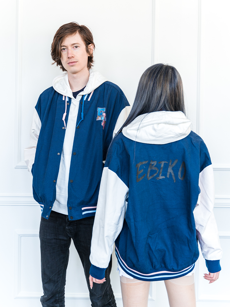 EBIKO HIGH! Navy Varsity Jacket – Ebiko EBIKO HIGH! Navy Varsity Jacket – Ebiko