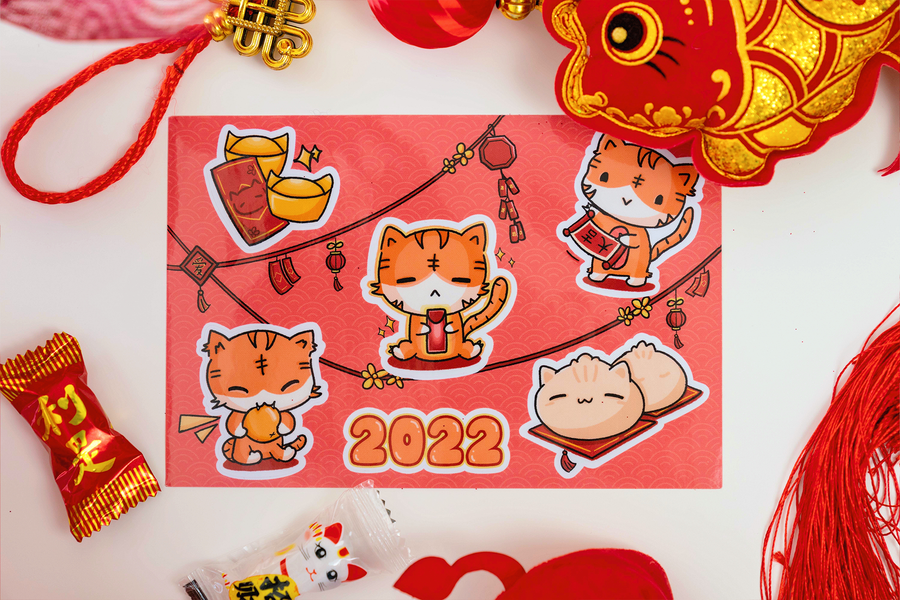 Year of the Ebi Tiger Stickers (Set of 3)